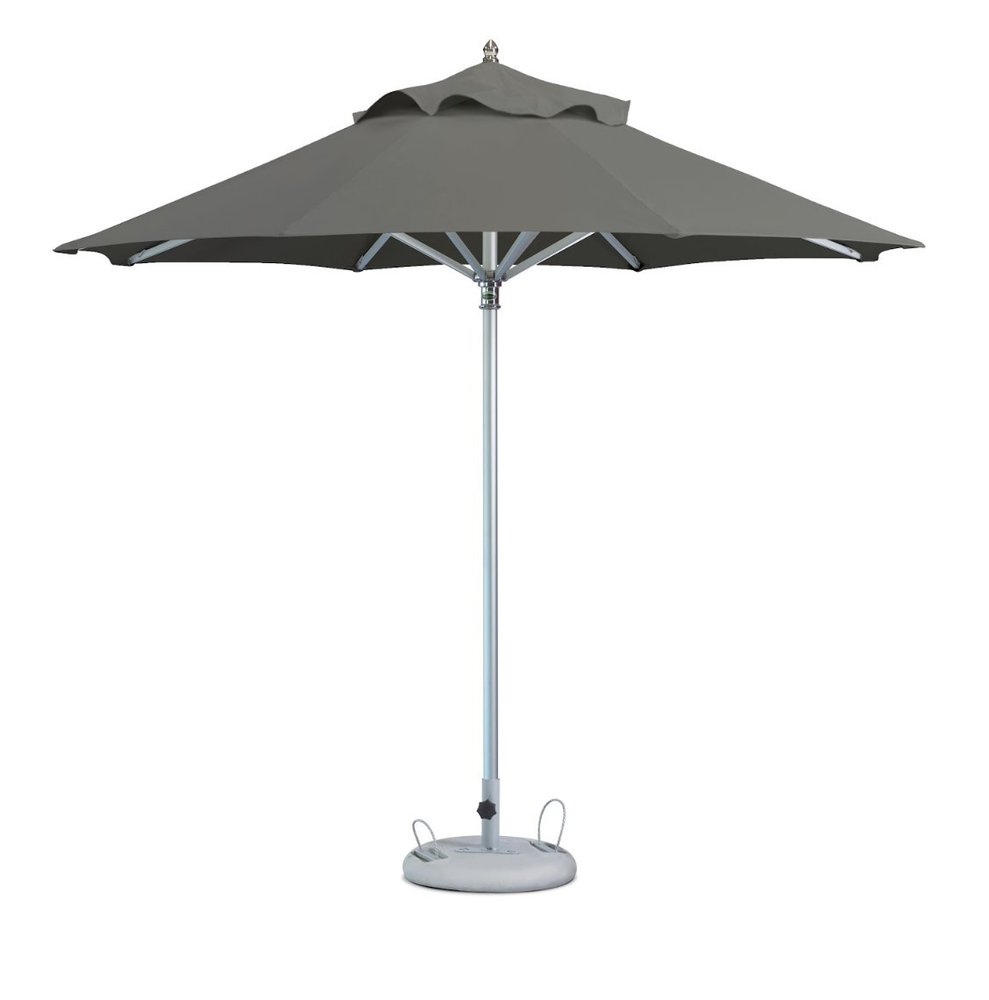 13' Charcoal Polyester Round Tilt Cantilever Patio Umbrella with Stand HomeRoots