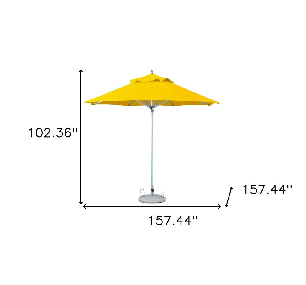 13' Yellow Polyester Round Market Patio Umbrella HomeRoots