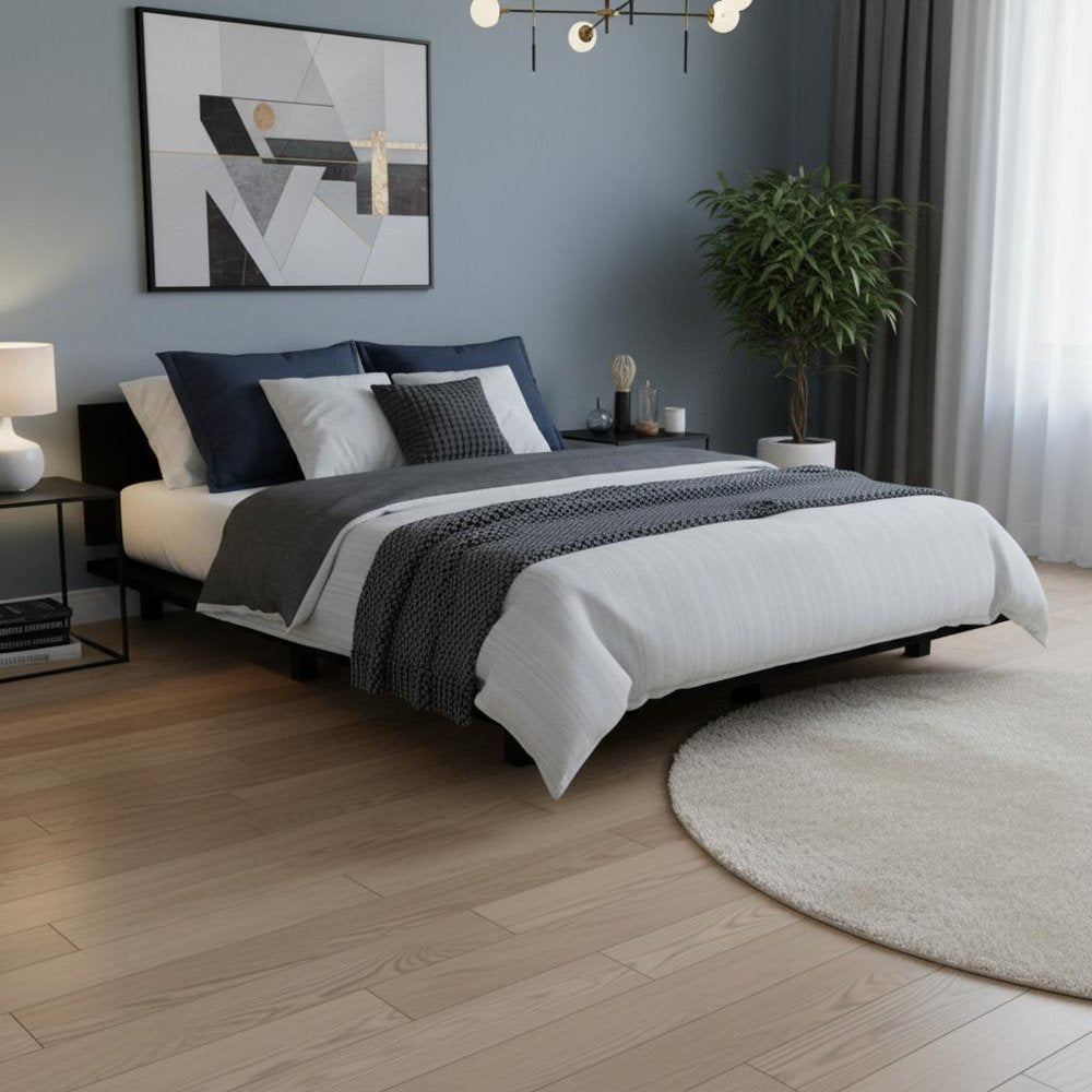 Smoky Black Wood Twin Bed Frame