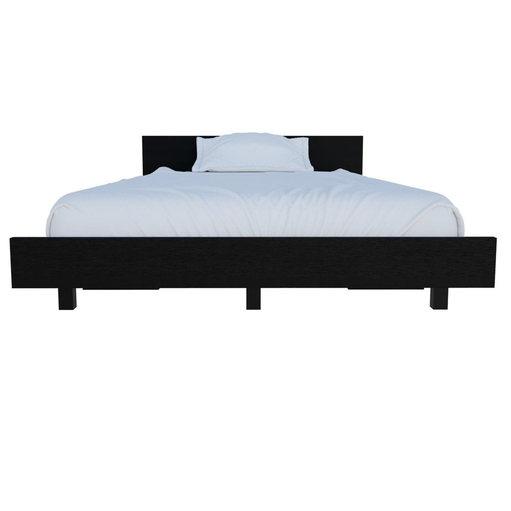 Smoky Black Wood Twin Bed Frame