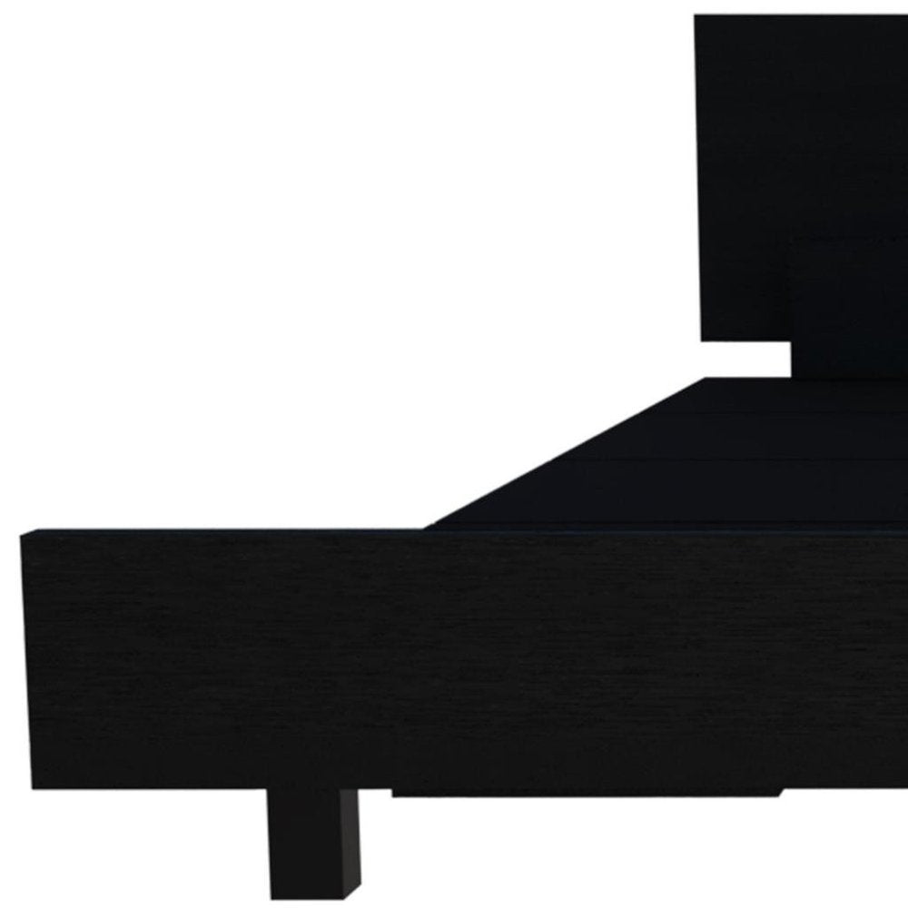 Smoky Black Wood Twin Bed Frame
