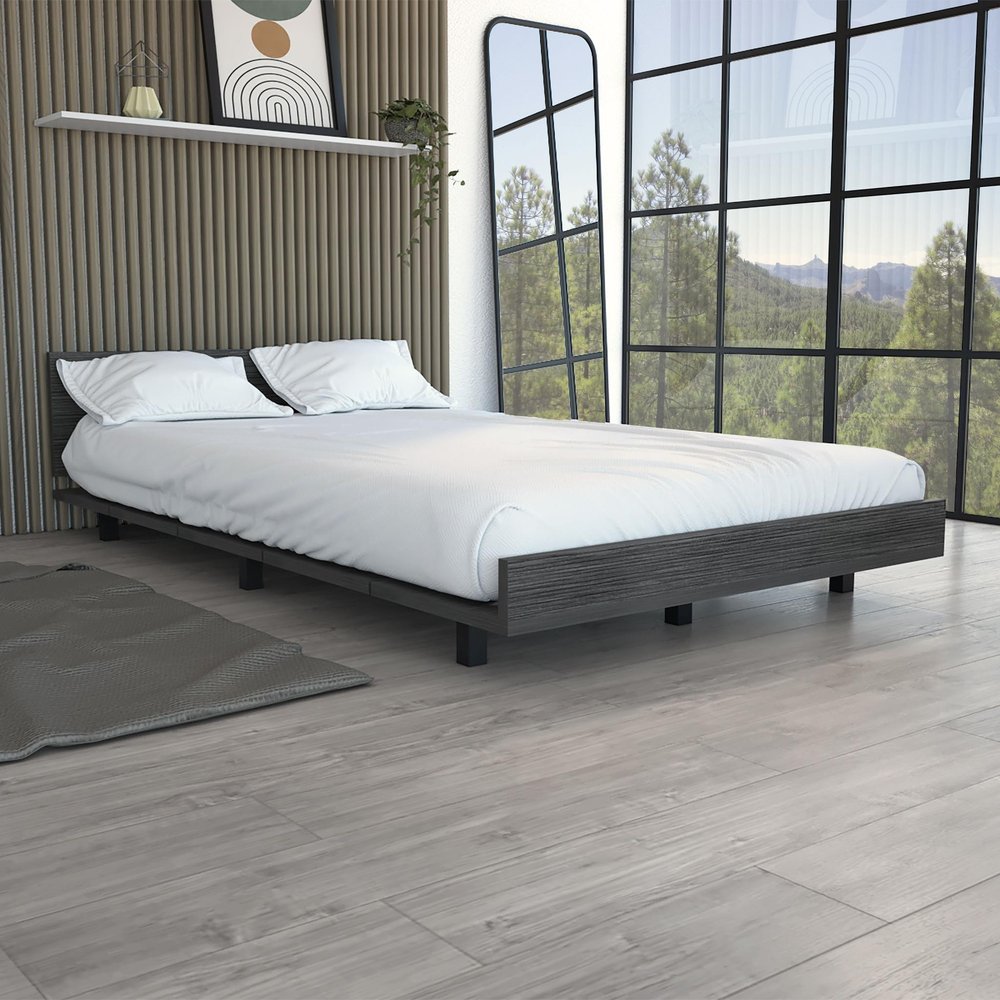 Smoky Black Wood Twin Bed Frame — view 1
