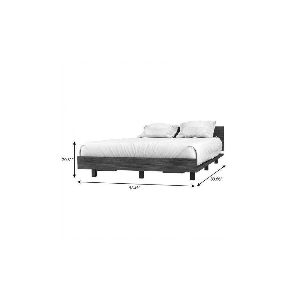 Smoky Black Wood Twin Bed Frame — view 6