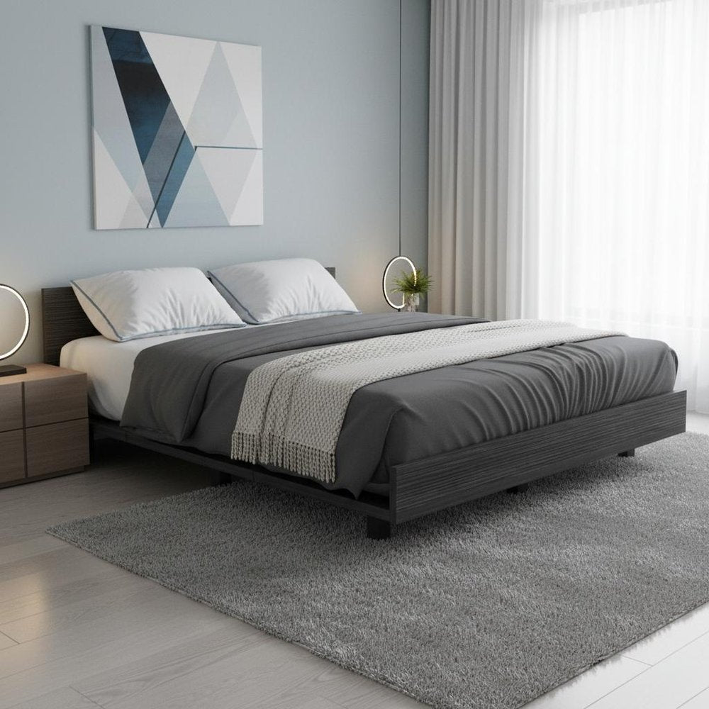 Smoky Black Wood Twin Bed Frame — view 7