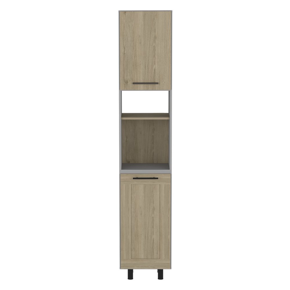 82" Gray And Oak Wood Pantry Or Storage Closet HomeRoots