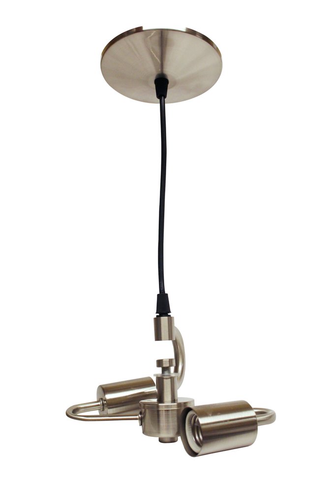 Brass Bulb Two Light Metal Chandelier — view 3