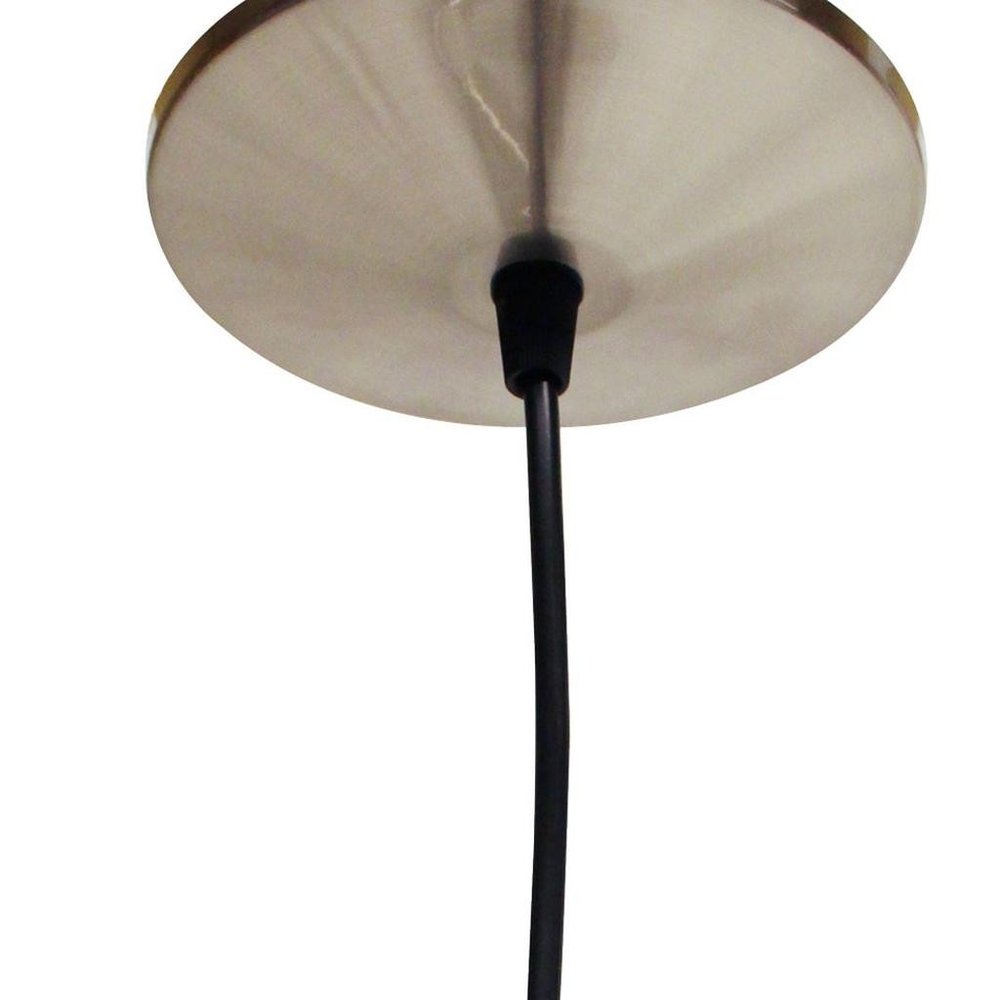 Brass Bulb Two Light Metal Chandelier — view 6