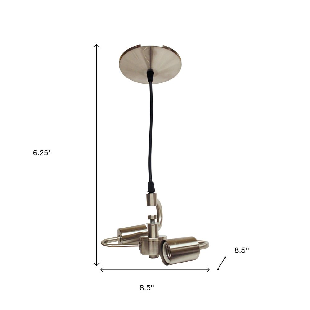 Brass Bulb Two Light Metal Chandelier — view 7