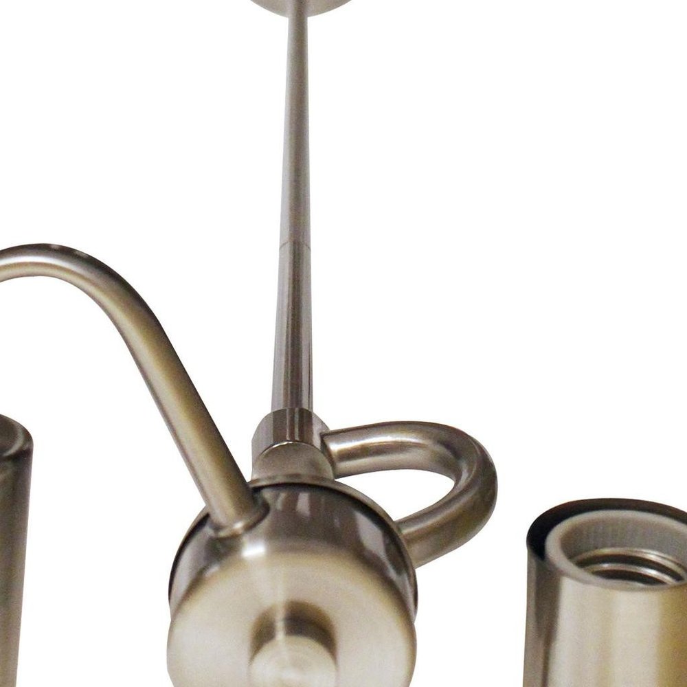 Nickel Bulb Two Light Metal Chandelier — view 5