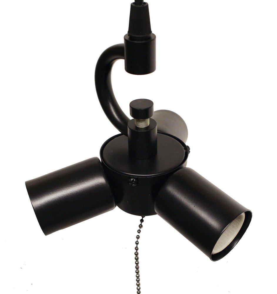Black Bulb Three Light Metal Chandelier — view 1