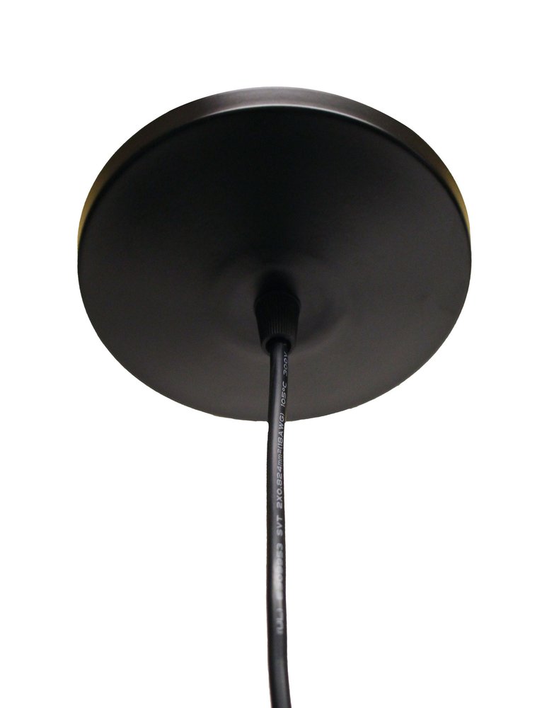 Black Bulb Three Light Metal Chandelier — view 3