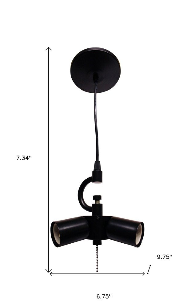 Black Bulb Three Light Metal Chandelier — view 4