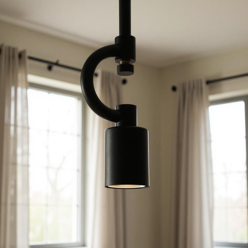 Black Bulb Metal Chandelier — view 4