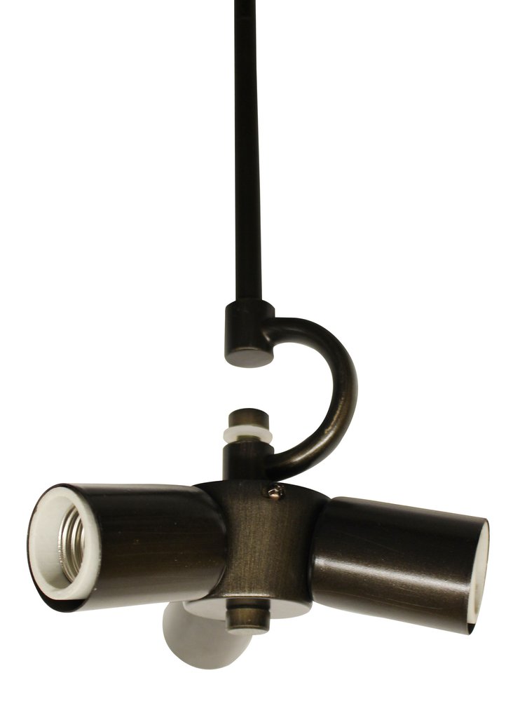 Bronze Bulb Three Light Metal Chandelier — view 1