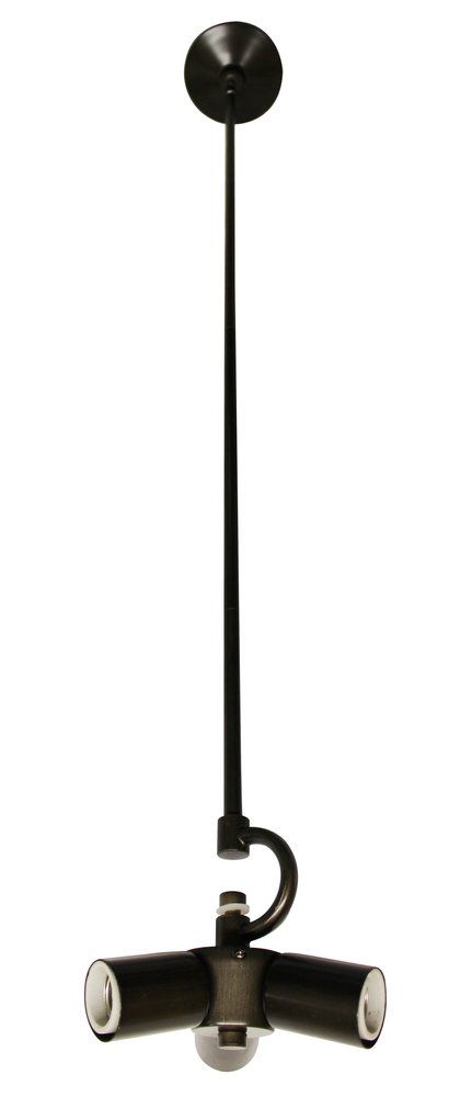Bronze Bulb Three Light Metal Chandelier — view 2