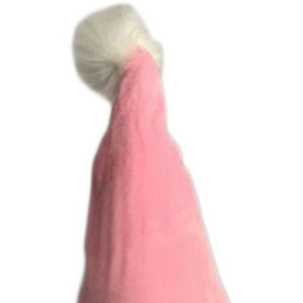 30" Pink and White Fabric Christmas Standing Gnome Tabletop Sculpture HomeRoots