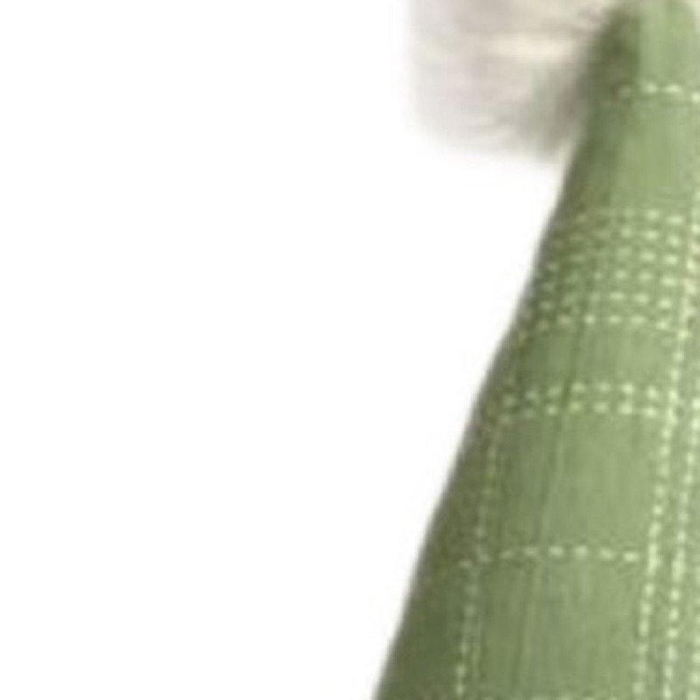 30" Green and White Fabric Christmas Standing Gnome Tabletop Sculpture HomeRoots