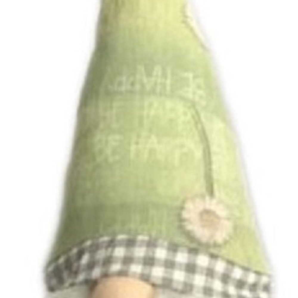 30" Green and White Fabric Christmas Standing Gnome Tabletop Sculpture HomeRoots