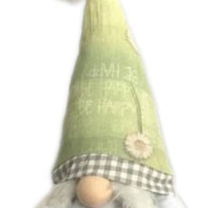 30" Green and White Fabric Christmas Standing Gnome Tabletop Sculpture HomeRoots