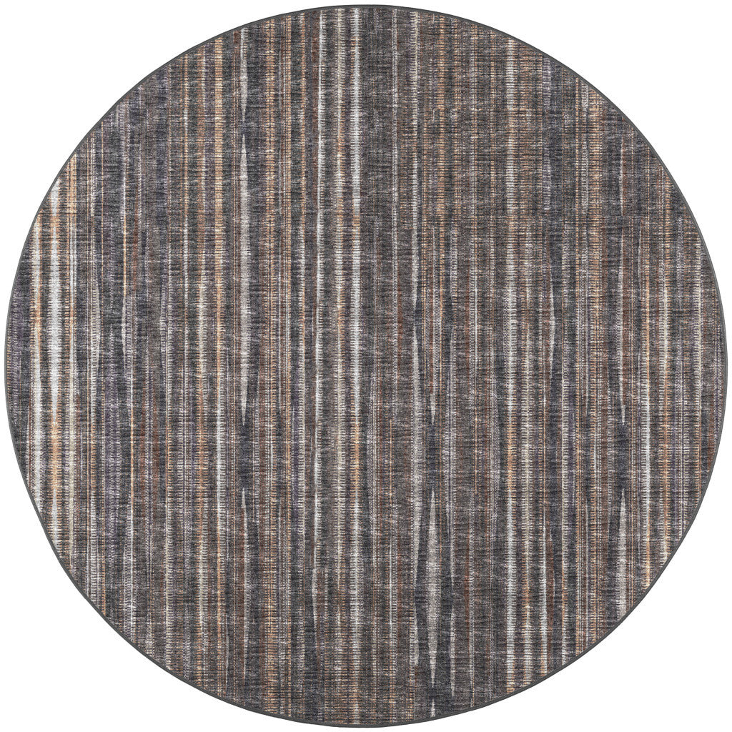 6' Brown Round Ombre Tufted Handmade Area Rug