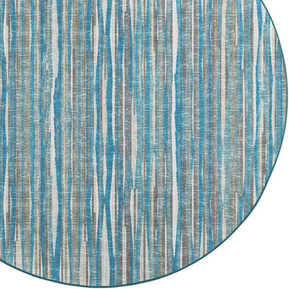 6' Blue Round Ombre Tufted Handmade Area Rug