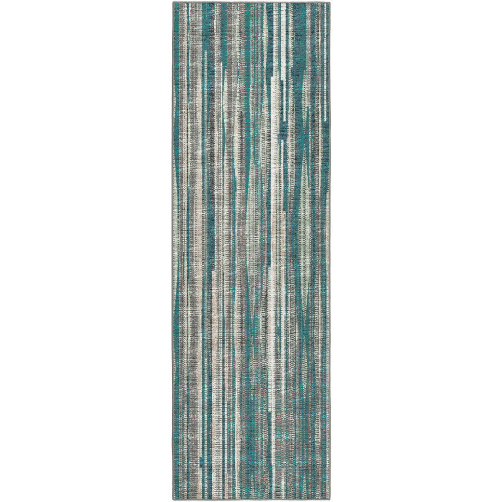 12' Blue and Ivory Ombre Hand Tufted Runner Rug - 0.43" (L) x 144.0" (W) x 30.0" (H)