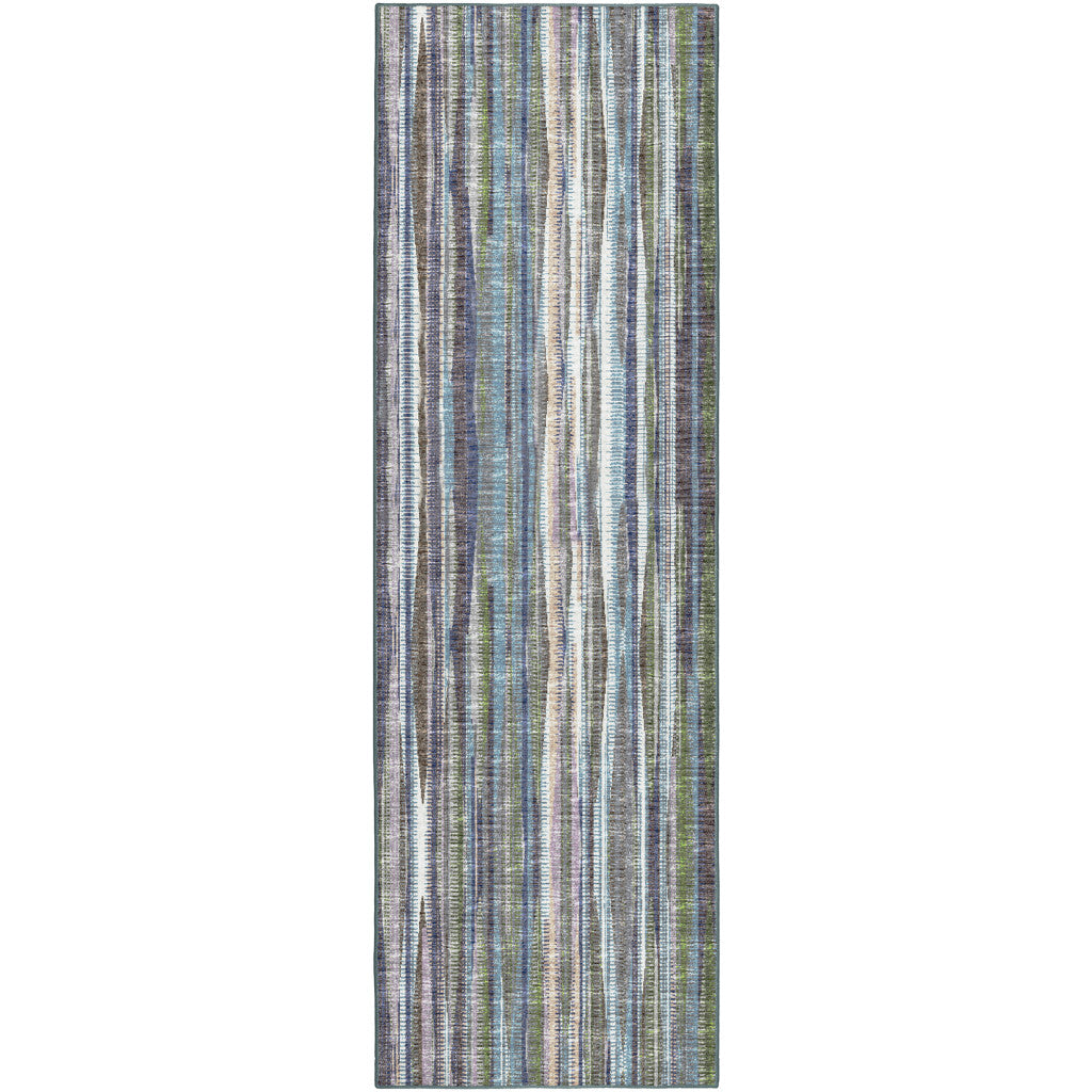 12' Blue and Ivory Ombre Hand Tufted Runner Rug - 0.43" (L) x 144.0" (W) x 30.0" (H)