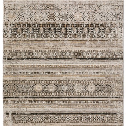 3' X 5' Brown Oriental Area Rug With Fringe