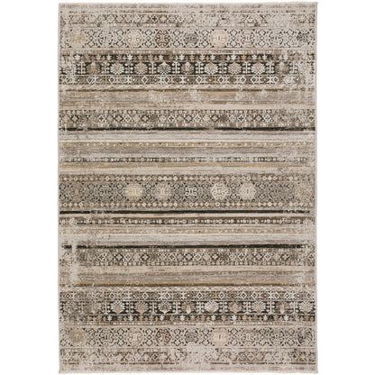 3' X 5' Brown Oriental Area Rug With Fringe