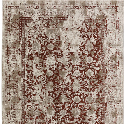 3' X 5' Red Oriental Area Rug With Fringe