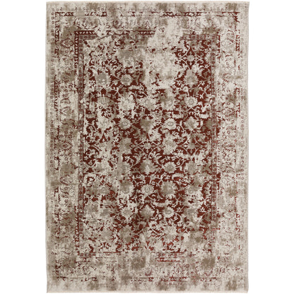 3' X 5' Red Oriental Area Rug With Fringe