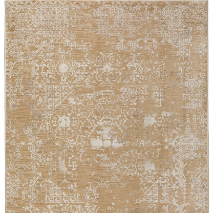 3' X 5' Beige Oriental Area Rug With Fringe