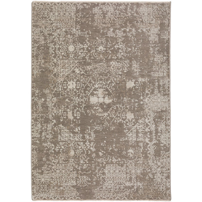 9' X 13' Gray Oriental Area Rug With Fringe