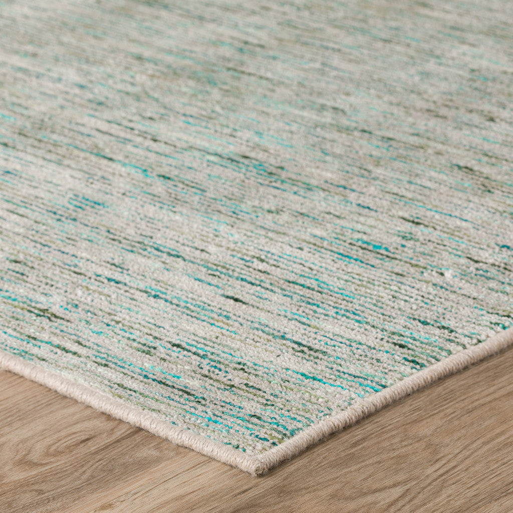 3' X 10' Green Wool Hand Loomed Runner Rug