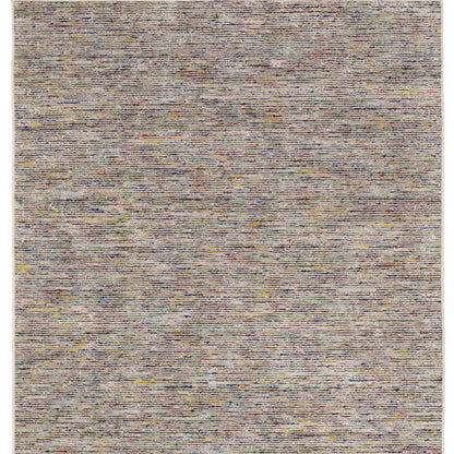 10' Grey Blue And Yellow Square Wool Hand Loomed Handmade Area Rug