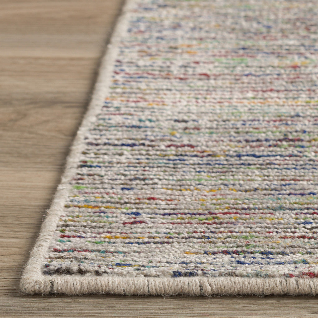 3' X 10' Multi-color Wool Hand Loomed Runner Rug