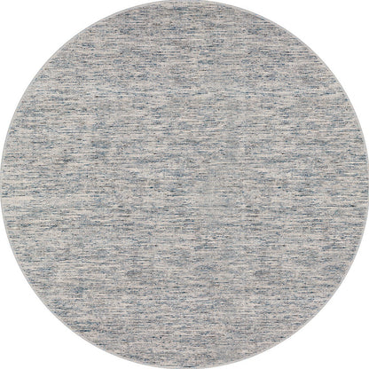 4' Blue Round Wool Hand Loomed Handmade Area Rug