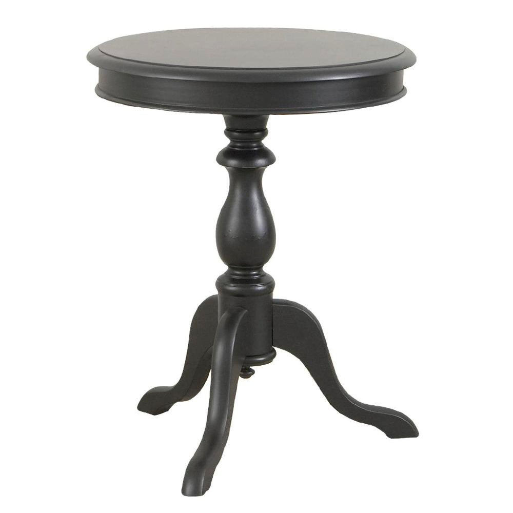 25" Black Manufactured Wood Round End Table HomeRoots