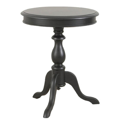25" Black Manufactured Wood Round End Table HomeRoots