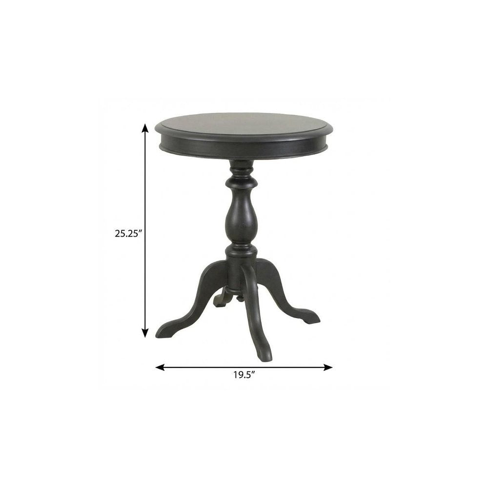 25" Black Manufactured Wood Round End Table HomeRoots
