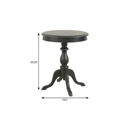 25" Black Manufactured Wood Round End Table HomeRoots
