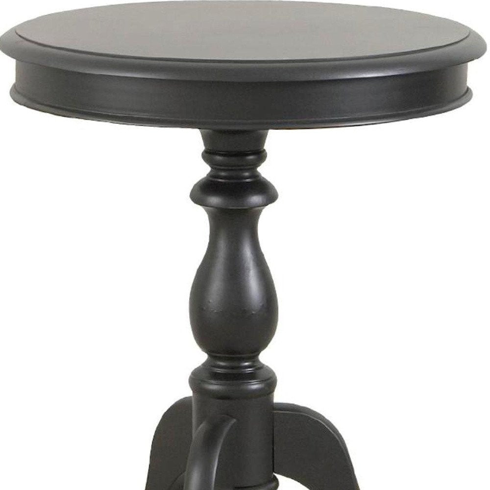 25" Black Manufactured Wood Round End Table HomeRoots