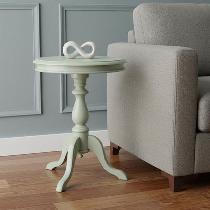 25" Antique Ivory Manufactured Wood Round End Table HomeRoots