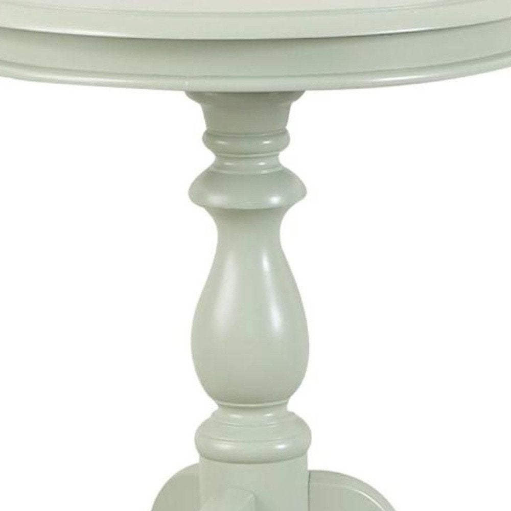 25" Antique Ivory Manufactured Wood Round End Table HomeRoots