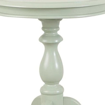 25" Antique Ivory Manufactured Wood Round End Table HomeRoots