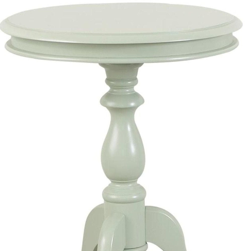 25" Antique Ivory Manufactured Wood Round End Table HomeRoots