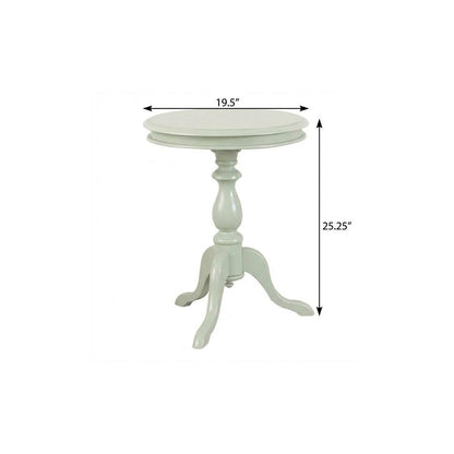 25" Antique Ivory Manufactured Wood Round End Table HomeRoots