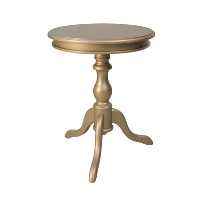 25" Champagne Wood Round End Table HomeRoots