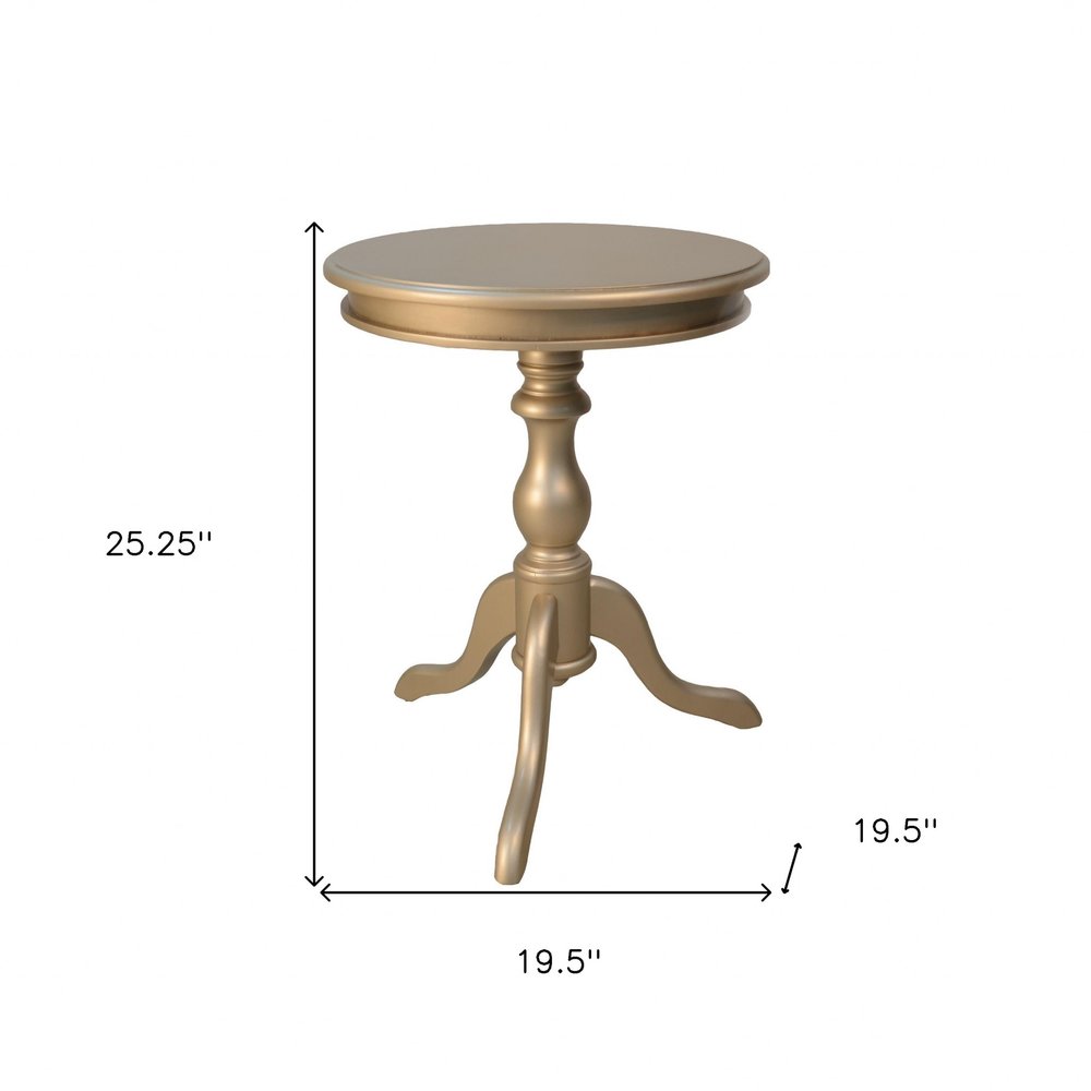 25" Champagne Wood Round End Table HomeRoots