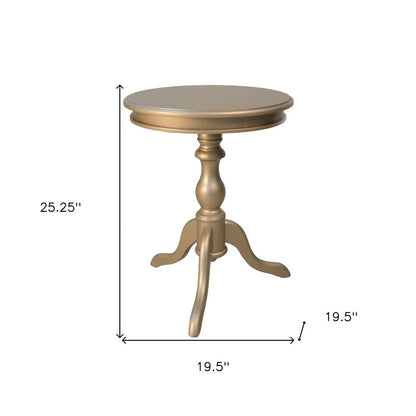 25" Champagne Wood Round End Table HomeRoots